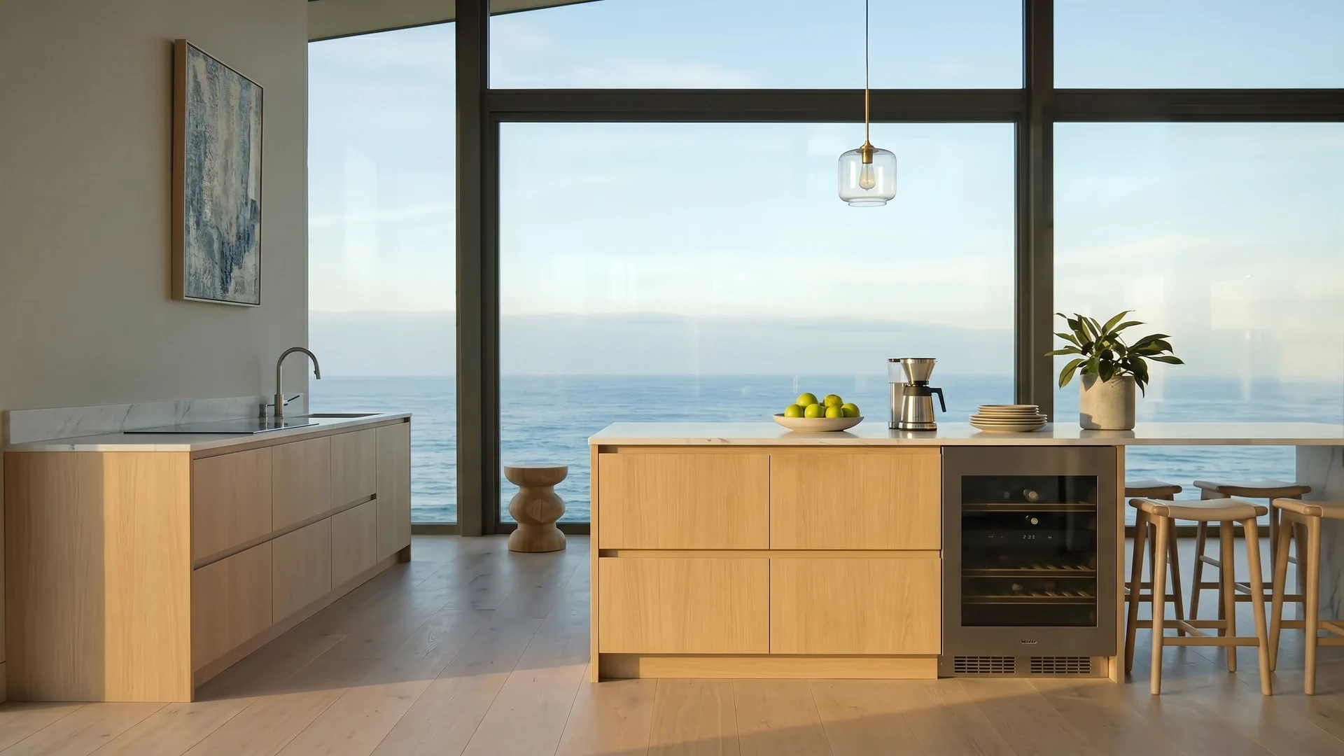 Scandinavian kitchen, virtually staged by AiMYNDi